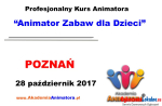 Kurs Animatora Poznań - 28.10.2017