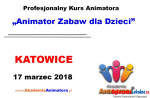 Kurs Animatora KATOWICE 17.03.2018