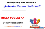 Kurs Animatora BIAŁA PODLASKA 21.04.2018